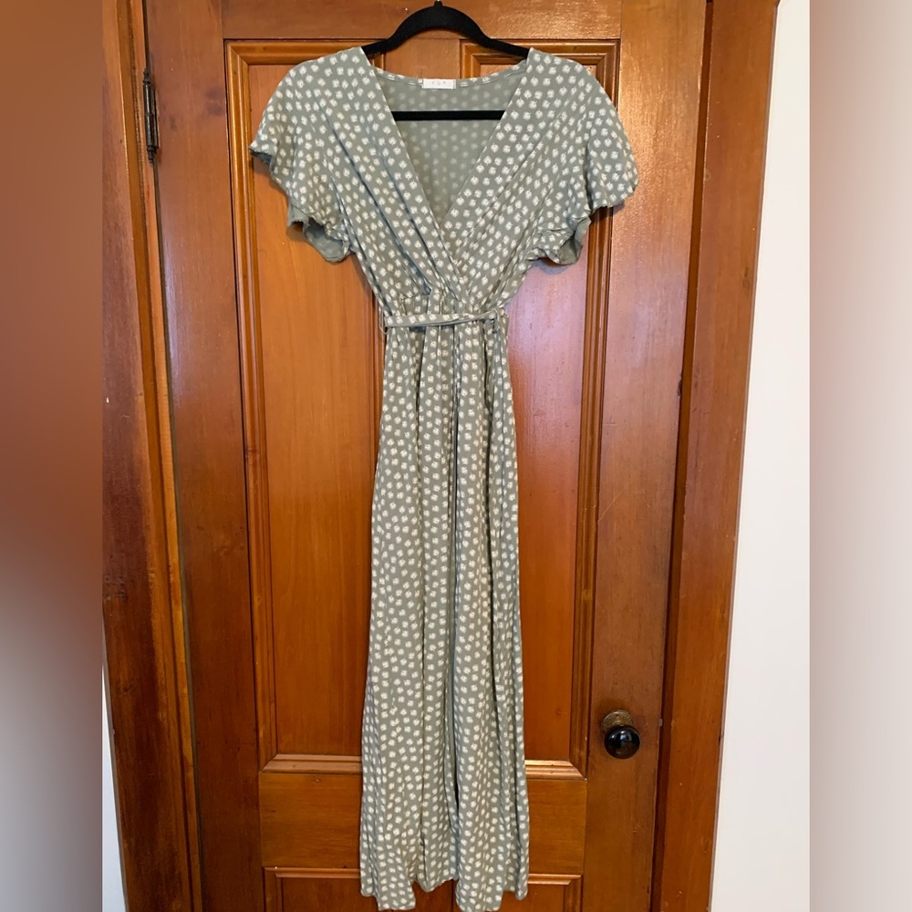French patterned wrap dress